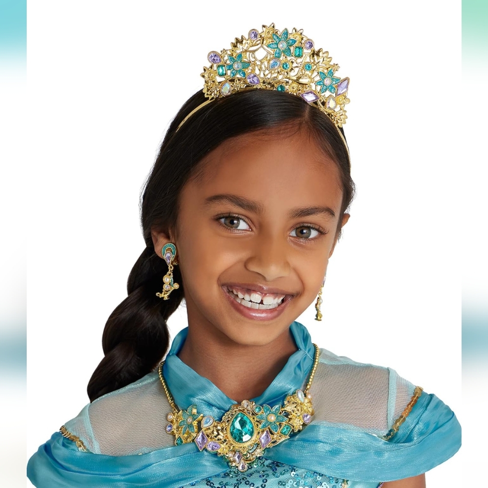 Disney Jasmine Bundle Costume Jewelry Set and Tiara for Kids